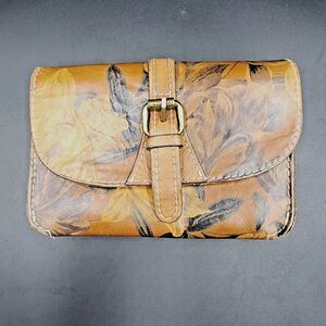 Patricia Nash Italian Leather Clutch Purse Bag Floral 7.5x5x2